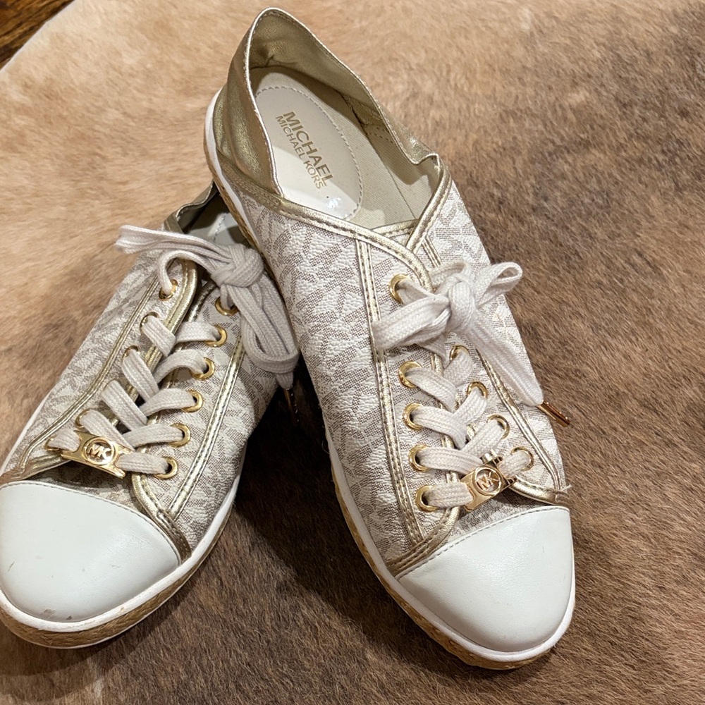 Michael Kors Women's Gold and Cream Sneakers